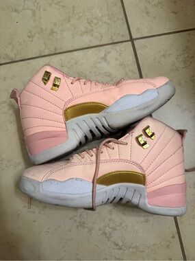 Jordan Kids Pink and Gold Sneakers